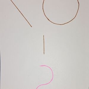 Abstract Art Print with Pink and Brown Lines